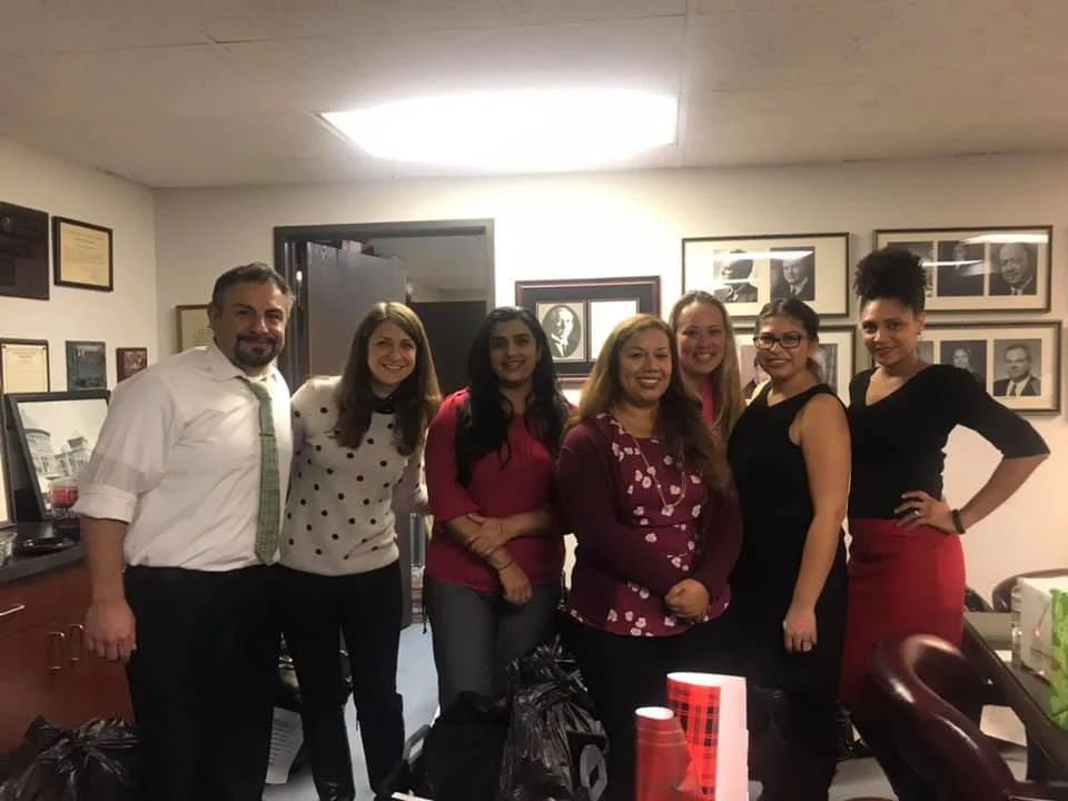 Inn members Megan Demshki, Goushia Farook, and Erica Alfaro (second, third and fourth from left) with their friends.