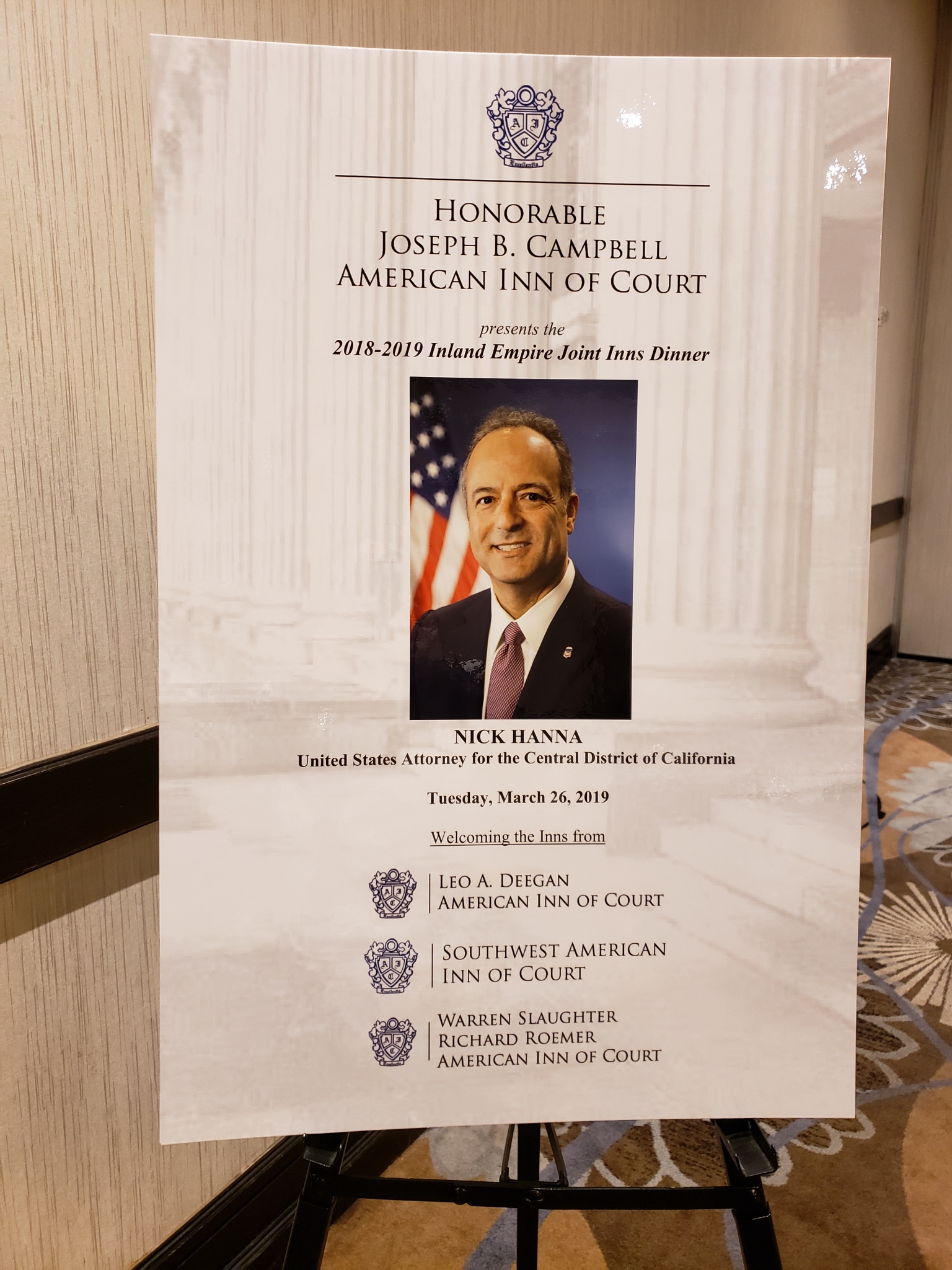 Nick Hanna, U.S. Attorney for the Central District of California is the featured speaker.