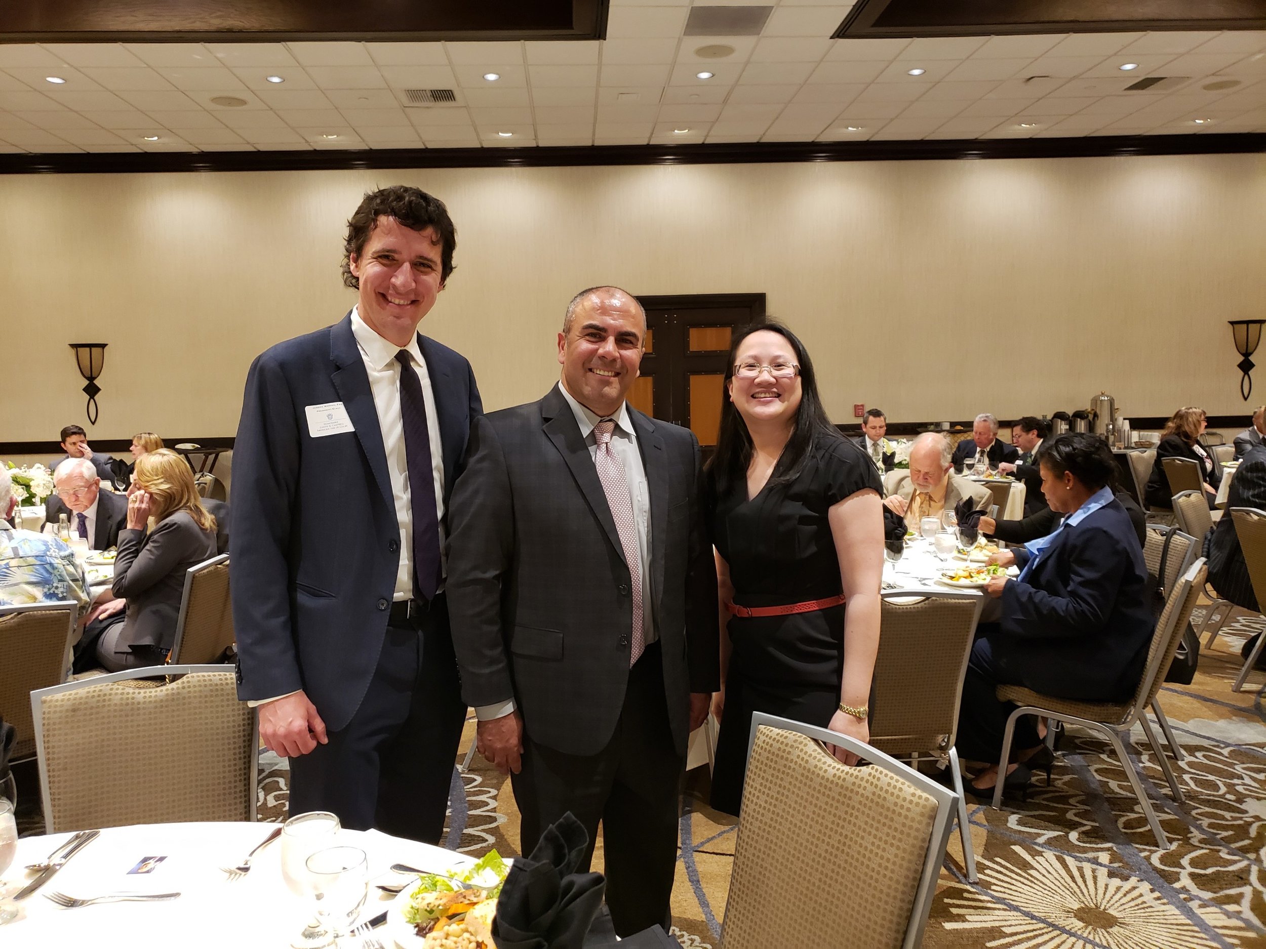 (L-R) Joseph Widman (Assistant U.S. Attorney for the Central District of California and President-Elect of the Honorable Joseph B. Campbell American Inn of Court). Hon. Antoine “Tony” Raphael (San Bernardino Superior Court Judge), and L. Alexandra Fong, President of the Leo A. Deegan American Inn of Court