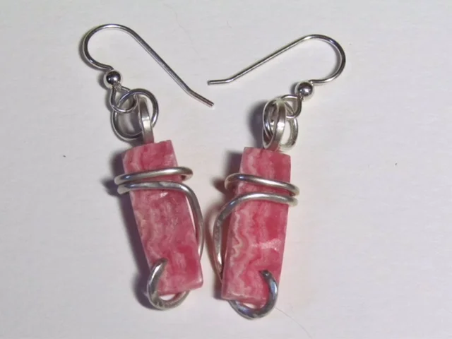 Rhodochrosite and Sterling Silver Wrap Earrings.jpg