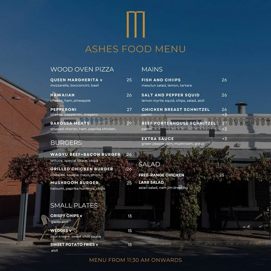 Our food menu from 11:30 onwards for the whole Ashes! 
Also don&rsquo;t forget we have breakfast from 8:30 am, so no matter what time you pop into the Queen&rsquo;s you won&rsquo;t miss out!
HAPPY ASHES