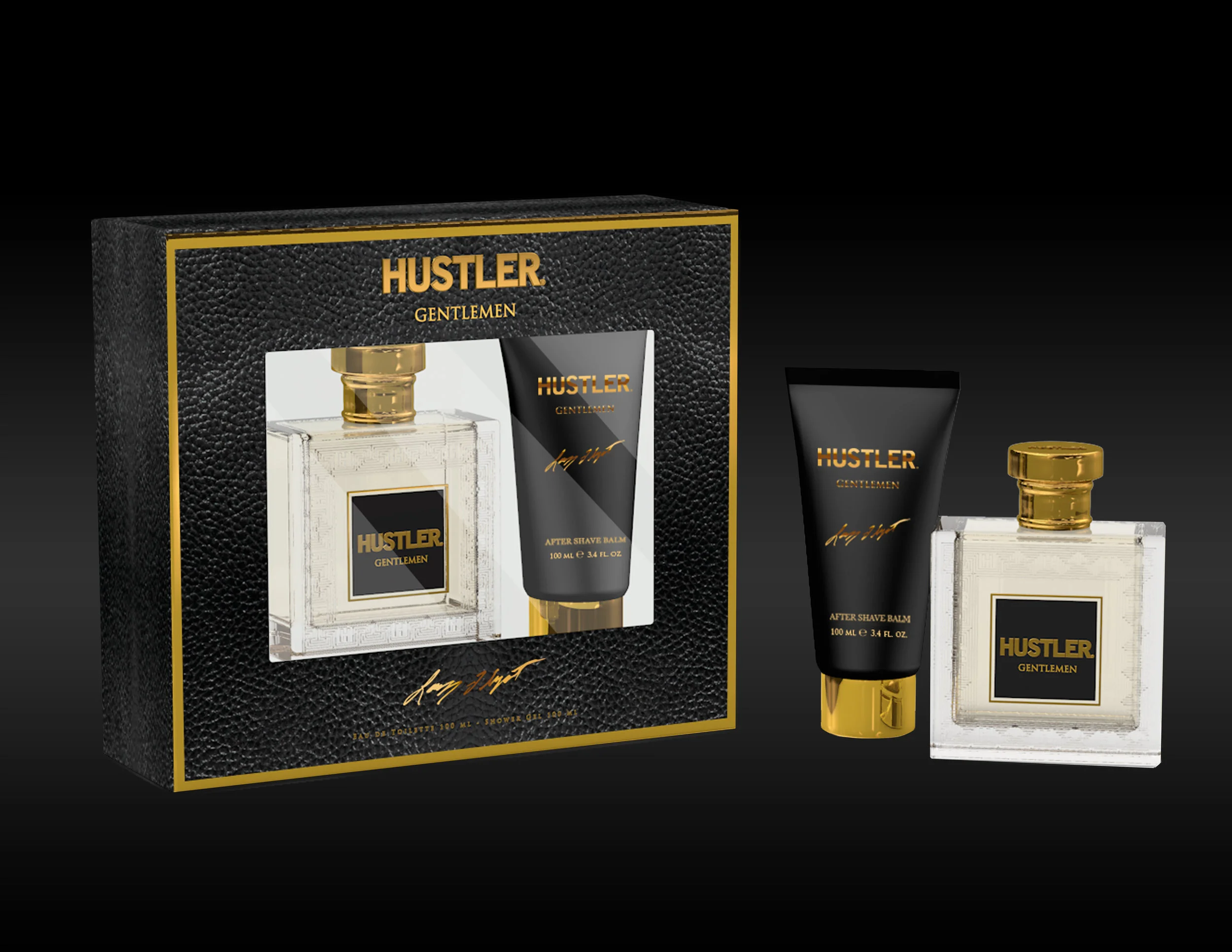 WINDOW BOX 2 PIECE GIFT SET HUSTLER GENTLEMEN EAU DE TOILETTE 100 ml / 3.4 oz.fl+100ml After Shave Balm