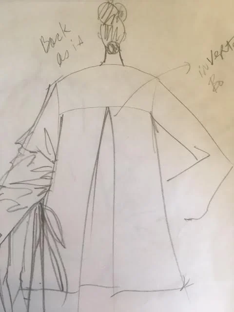 Initial sketches for the "Cassandra" blouse