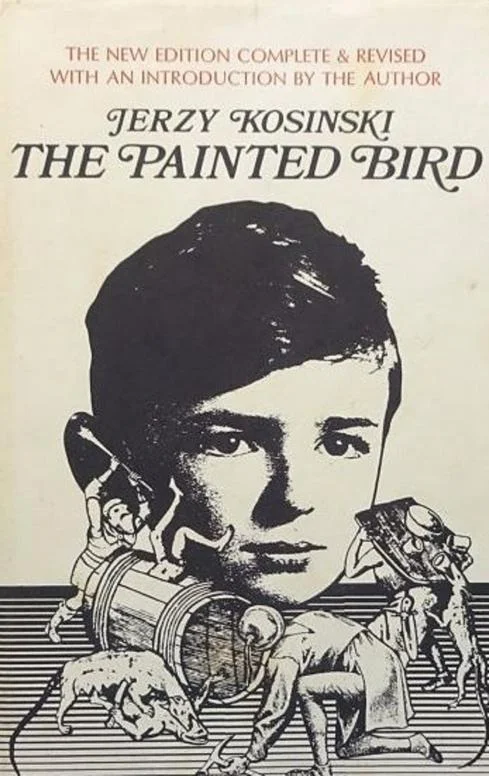 Obálka jedného z knižných vydaní románu Pomaľované vtáča.