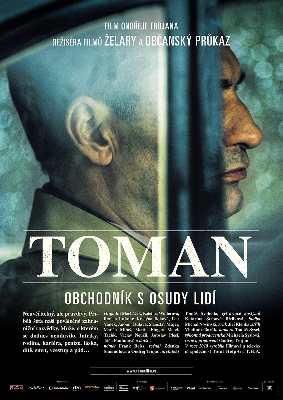Víťazný český distribučný plagát k filmu TOMAN (2018), ocenený ČFTA v kategórii Najlepší filmový plagát za rok 2018 (autori plagátu Tomáš Zilvar, Lukáš Francl, Barbara Trojanová a Maxmilian Denkr).