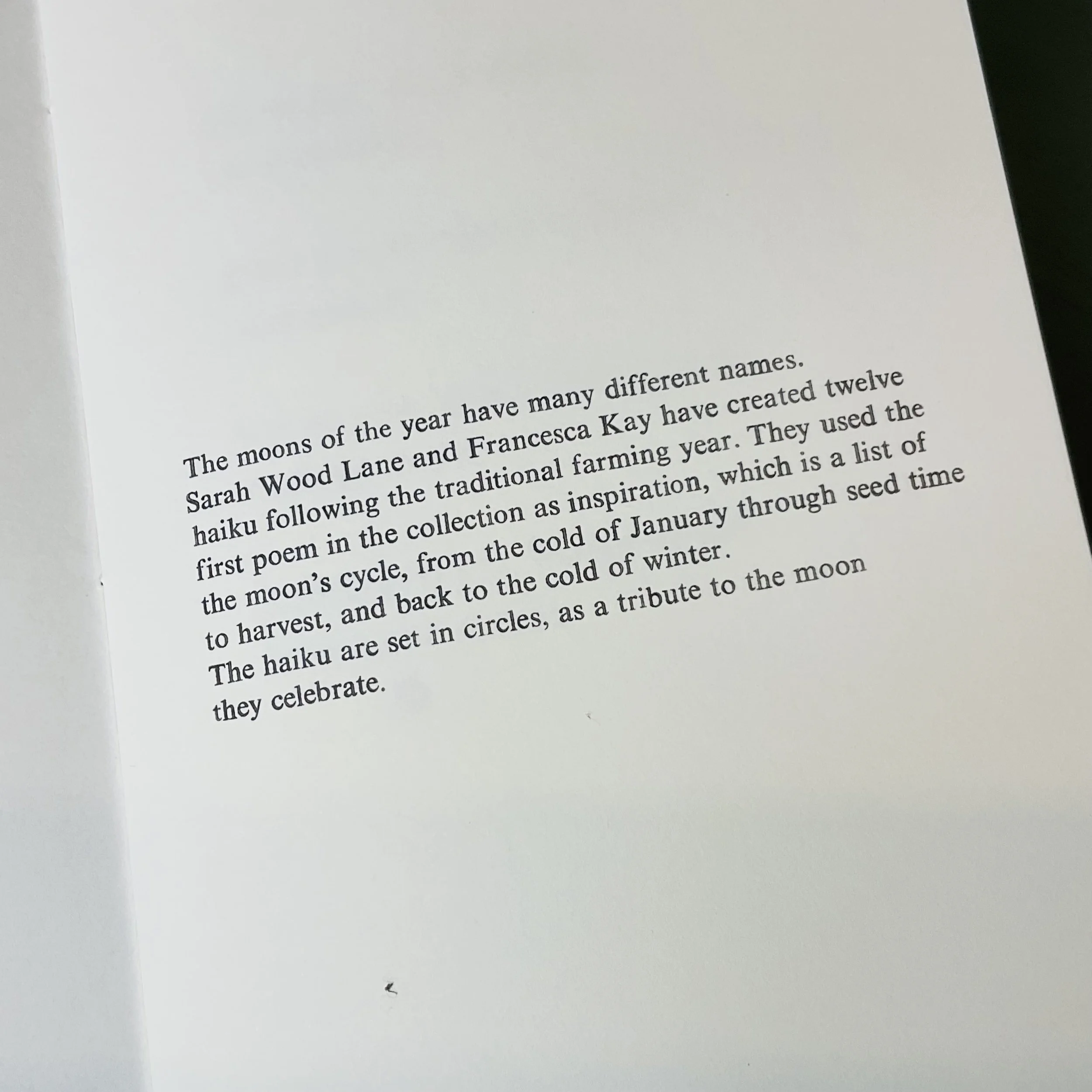 Introducing the Lunar haiku