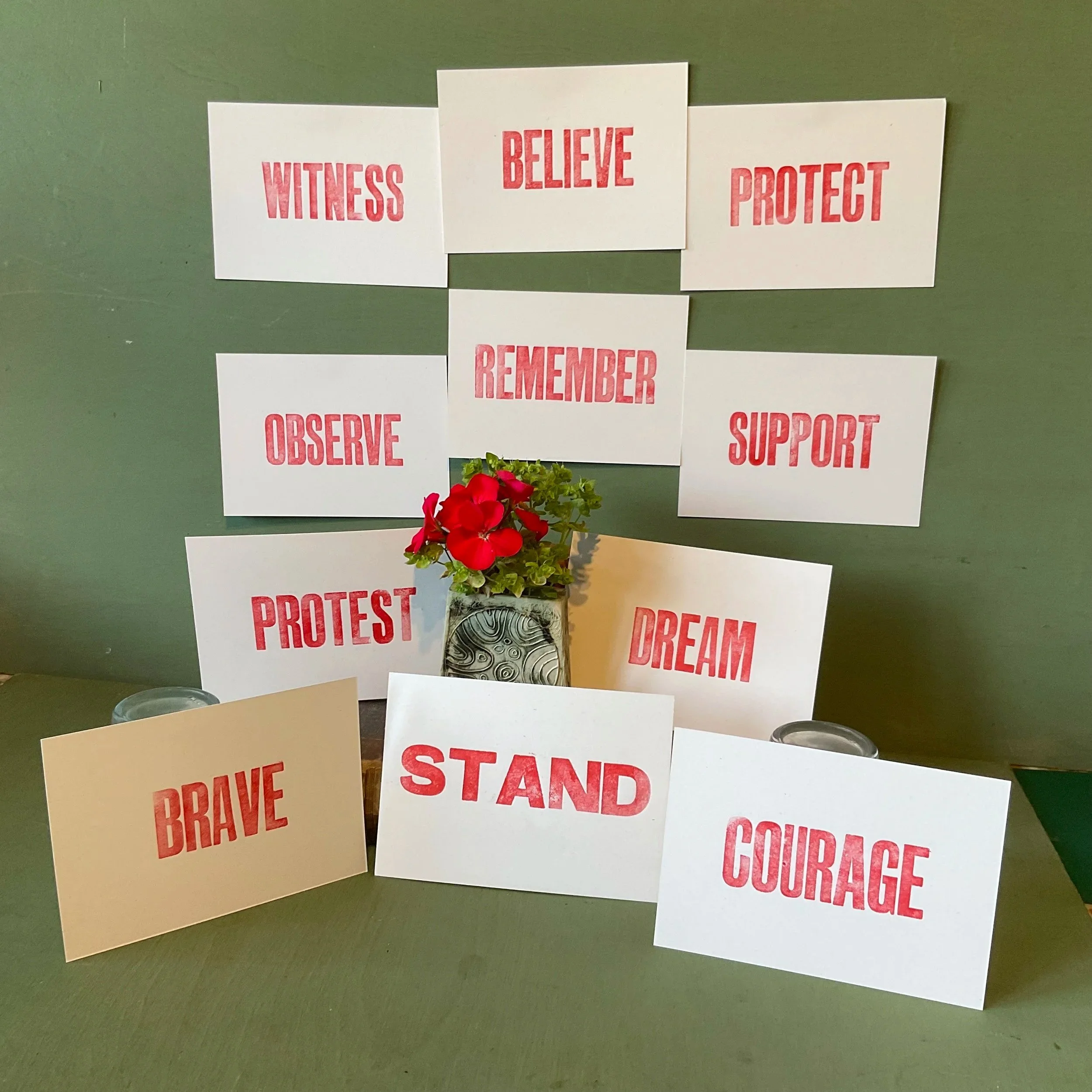 Postcards of encouragement and inspiration.