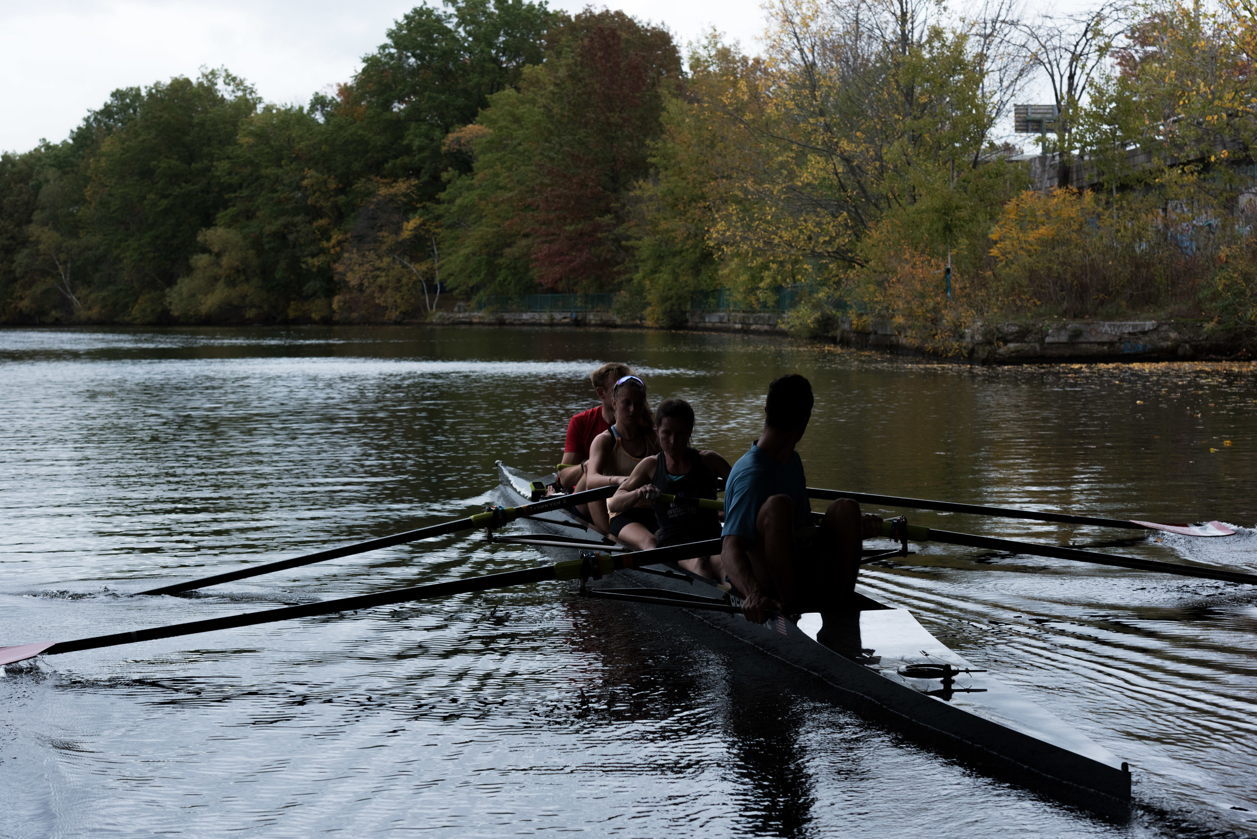  Members of the inclusion fours race from CRI pass under a bridge during their practice on Friday, Oct. 21. They came in first at the Head of the Charles regatta.  “We have differing abilities but everybody here’s been working hard,” Paul Casey said.