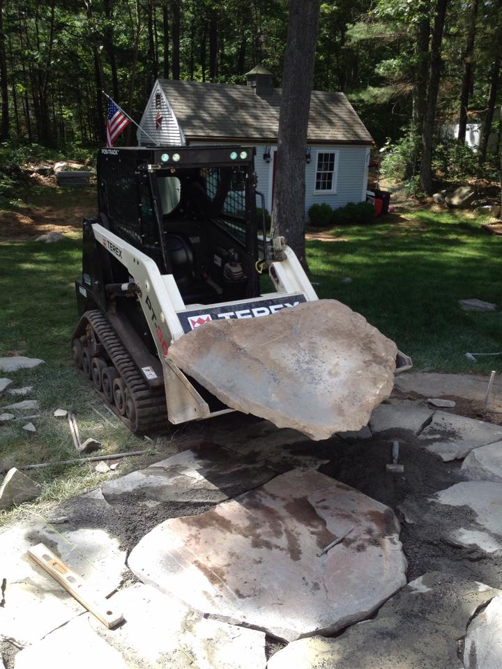 Construction of Fieldstone Patio
