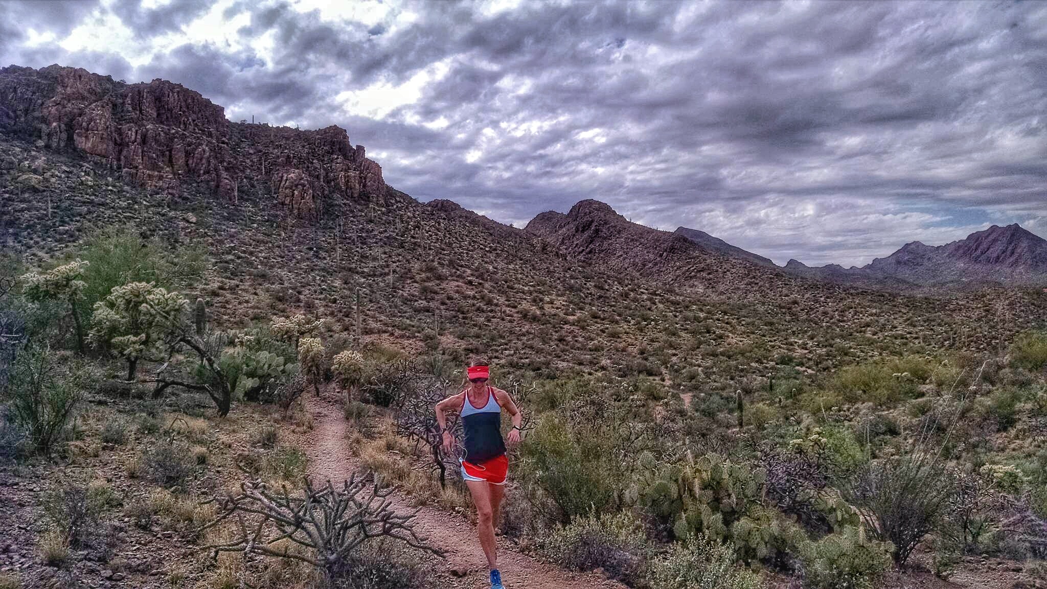 Enjoying the beautiful Tucson trails just behind the hotel where we stayed