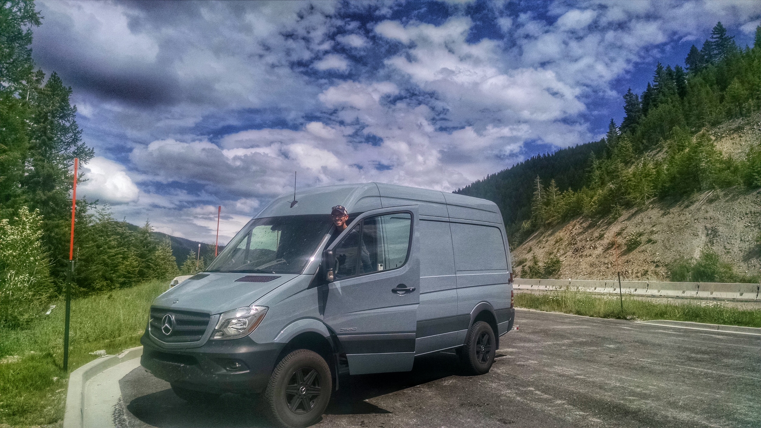 Drive from Missoula, MT to Coeur D'Alene. Many, many hours in the car later, but he's still smiling :)