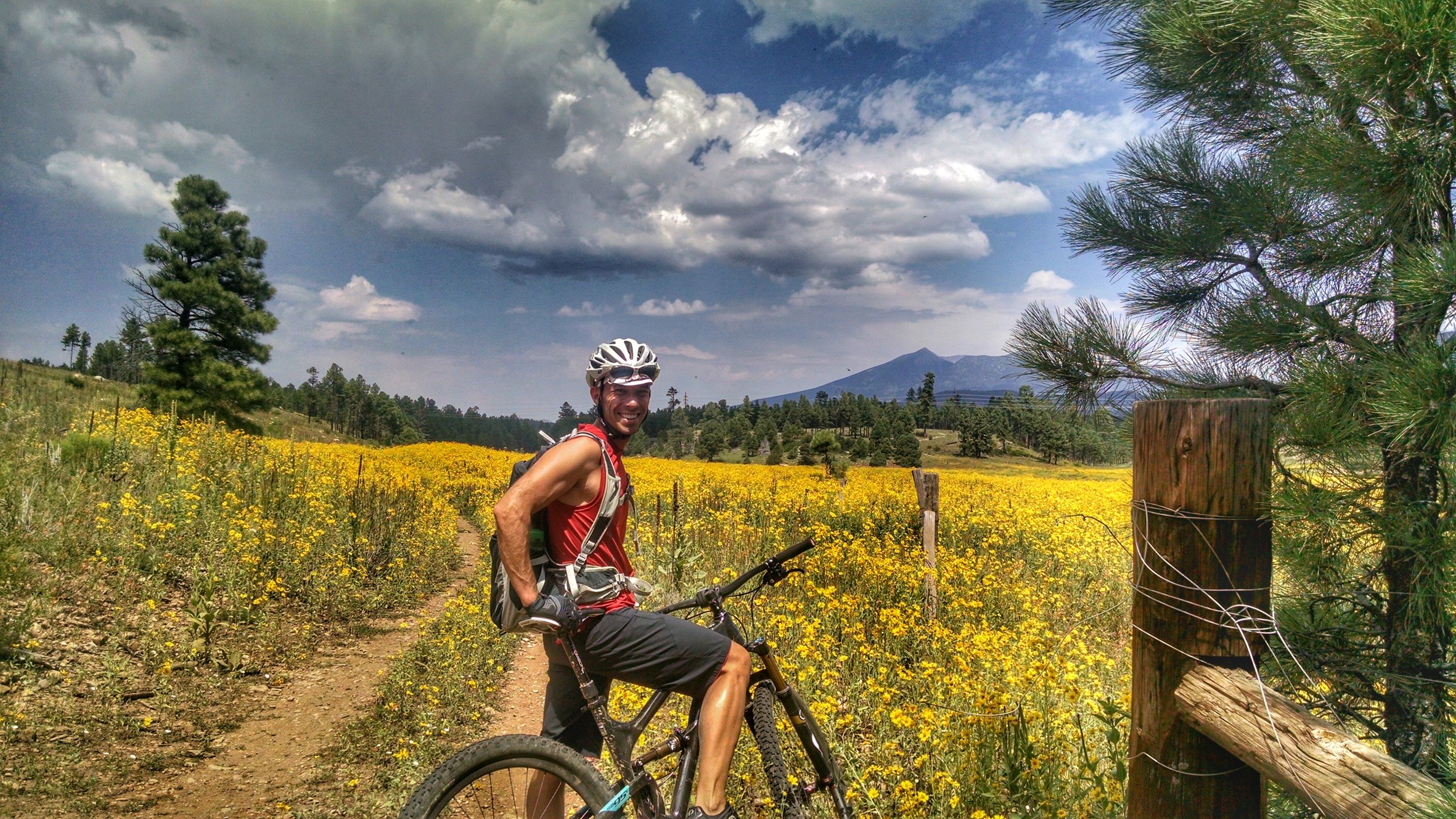 MattyB and I out on a beautiful day. The cool thing is we can ride our bikes from home all the way downtown almost completely on trail which meant maybe a few too many special visits to Tourist Home. 