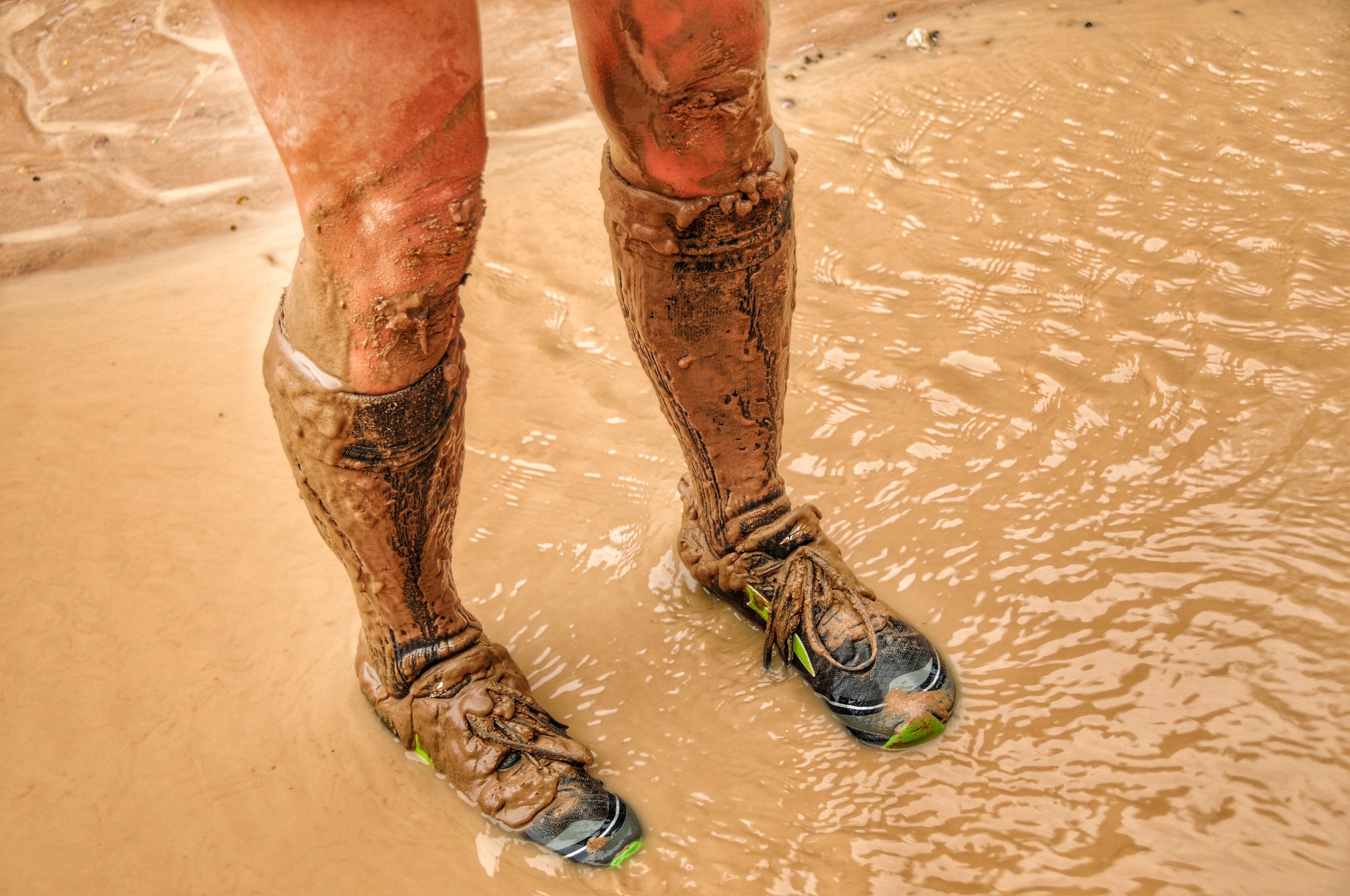 While I was a little too panicked to shoot photos of Dora stuck in the mud here's a shot of my legs after having fallen in.