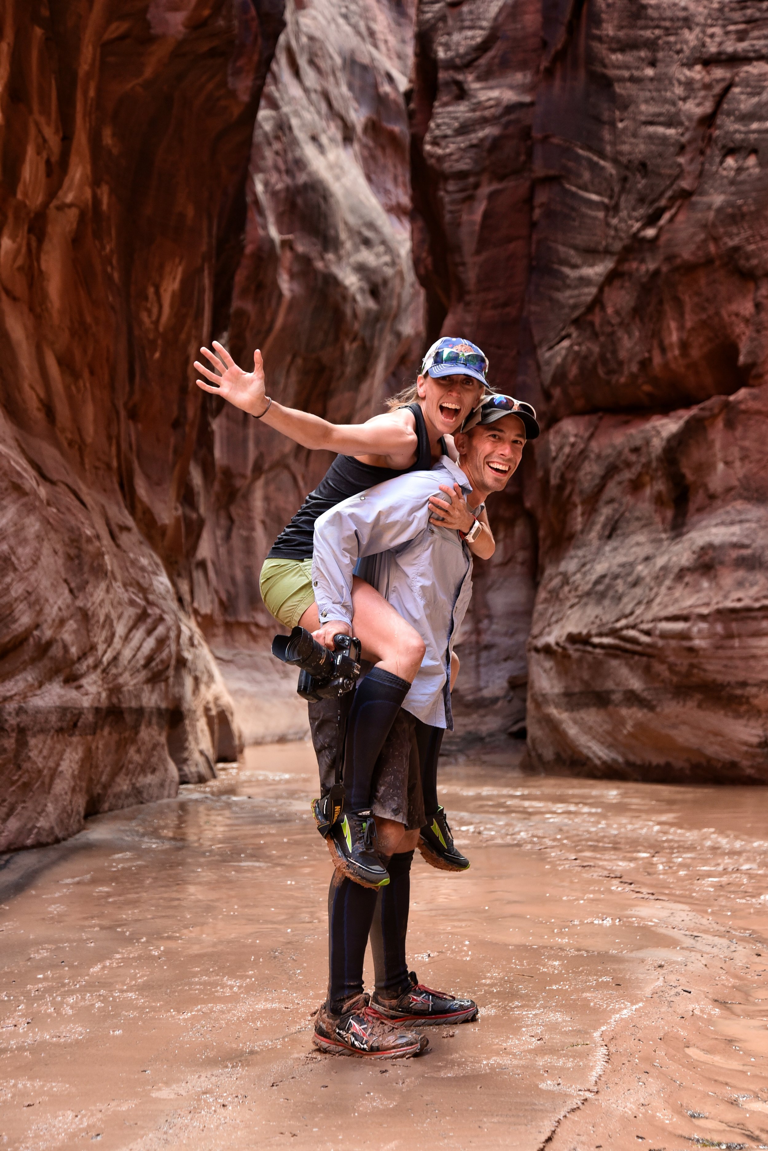 Having fun at Buckskin Gulch