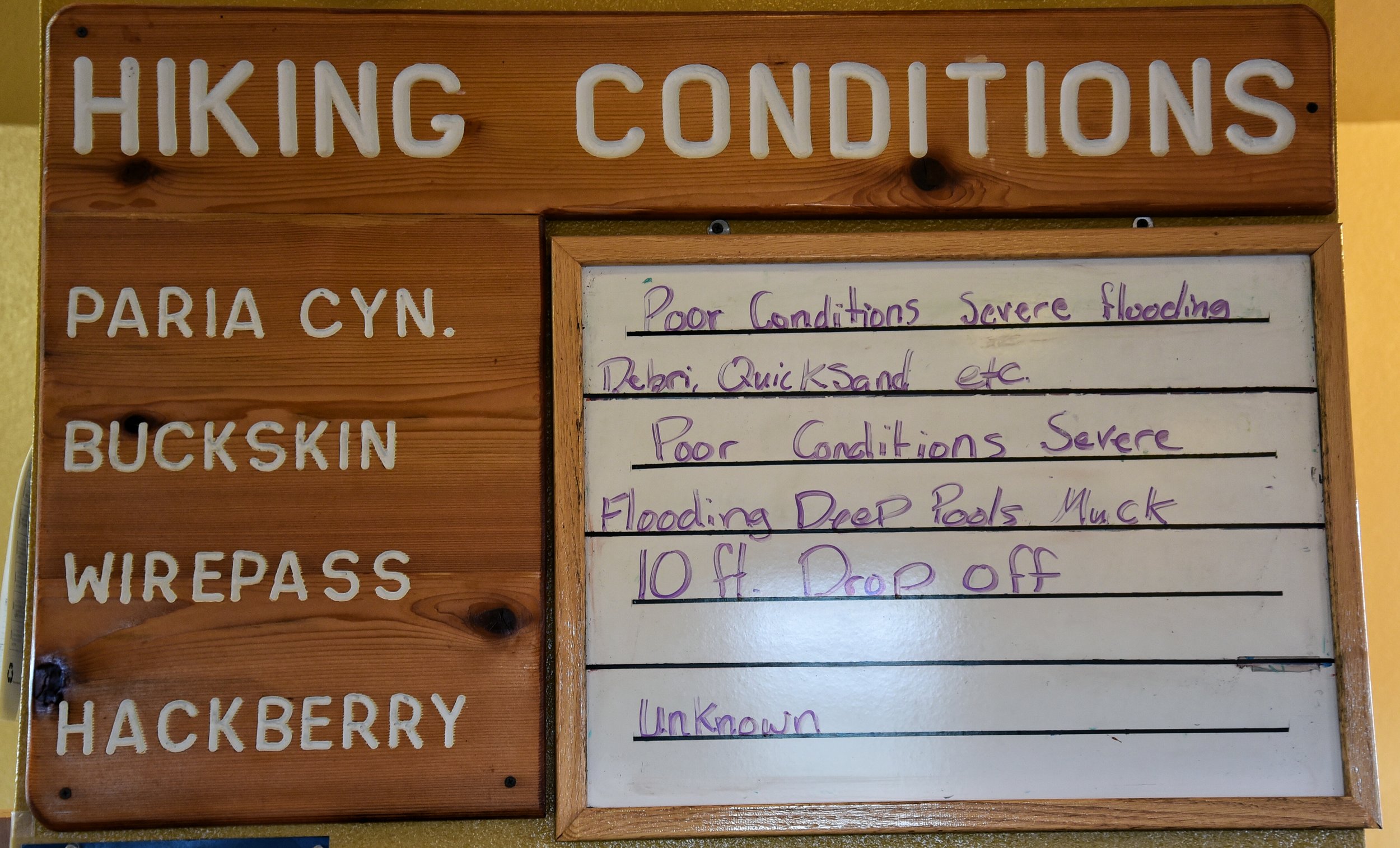 "Quicksand", "Muck", "10 ft drop off",... Hmmm?