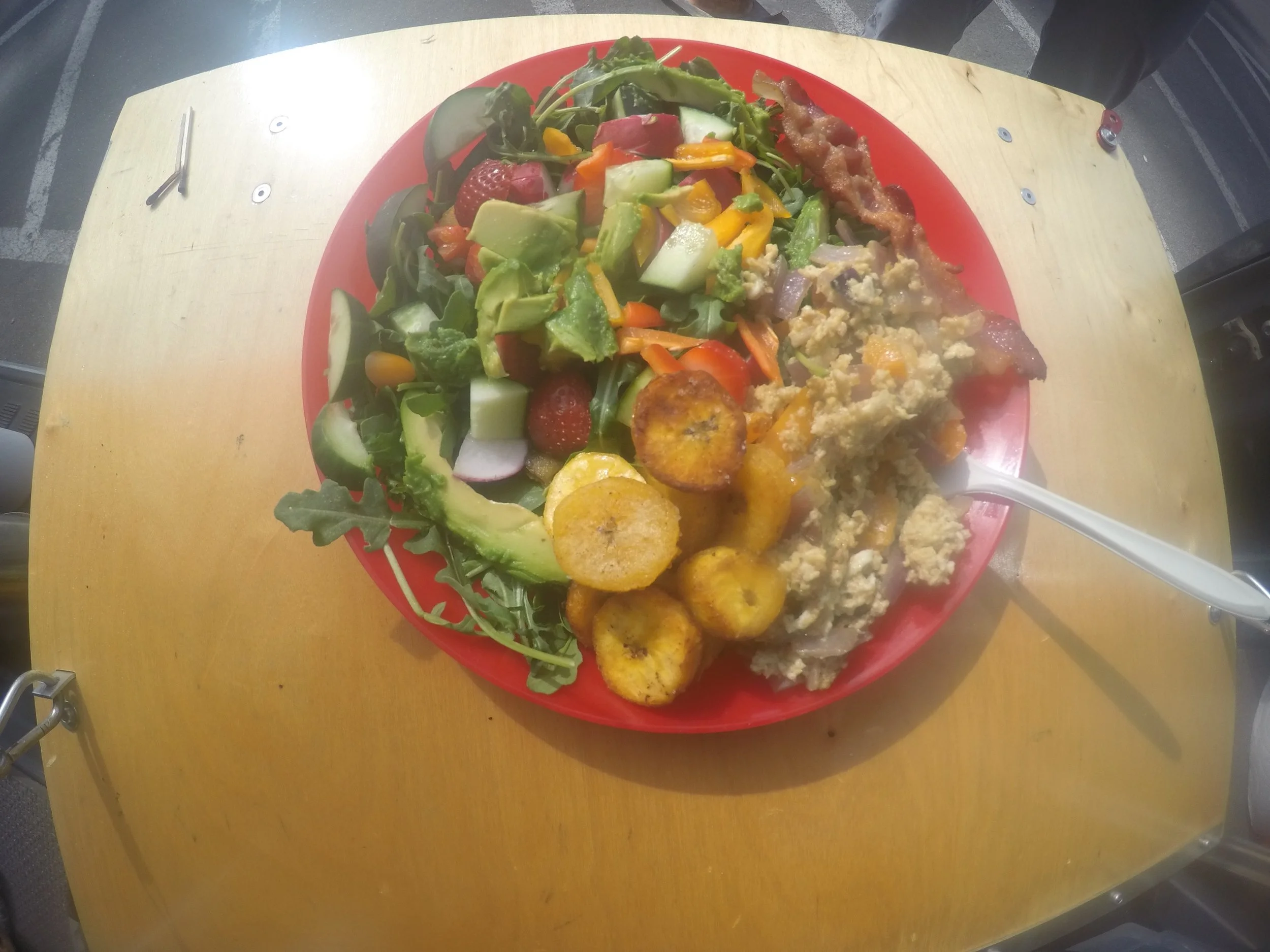 The finished product. A hearty breakfast before a long day of hiking