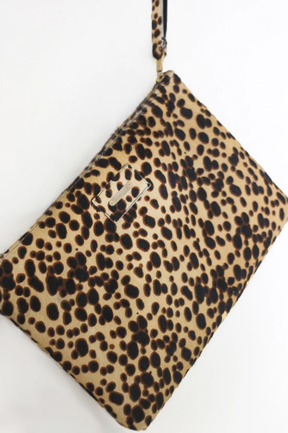 Horse and Nail Leopard Print Clutch Handbag