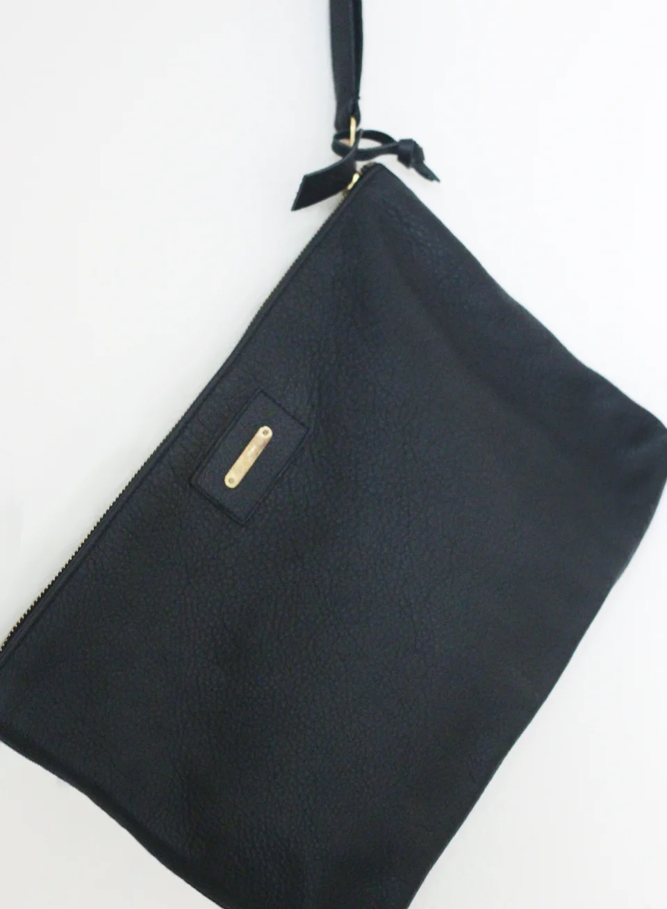 Horse and Nail Black Leather Clutch Handbag