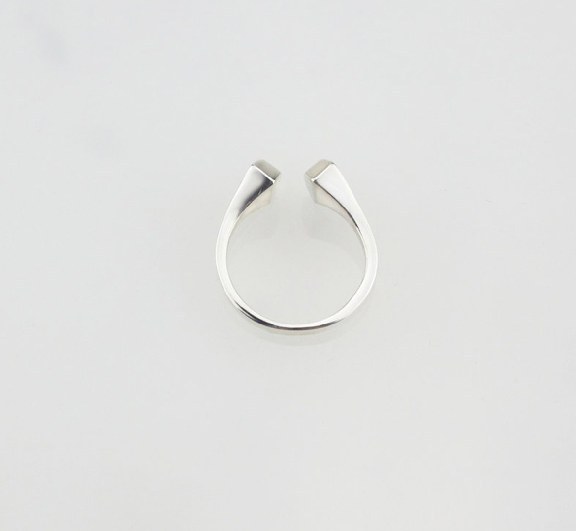 Horse and Nail Sterling Silver Horseshoe Nail Ring