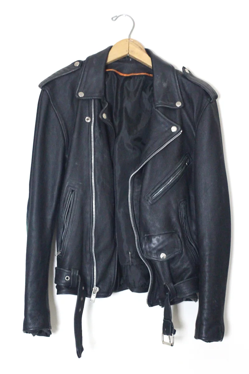 Vintage Custom Painted Leather Motorcycle Jacket