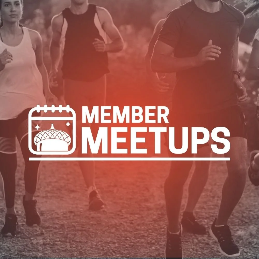 Member Meetups graphic with picture of a group running outdoors together