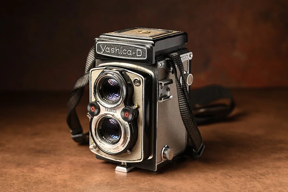 Product photos of and old film camera