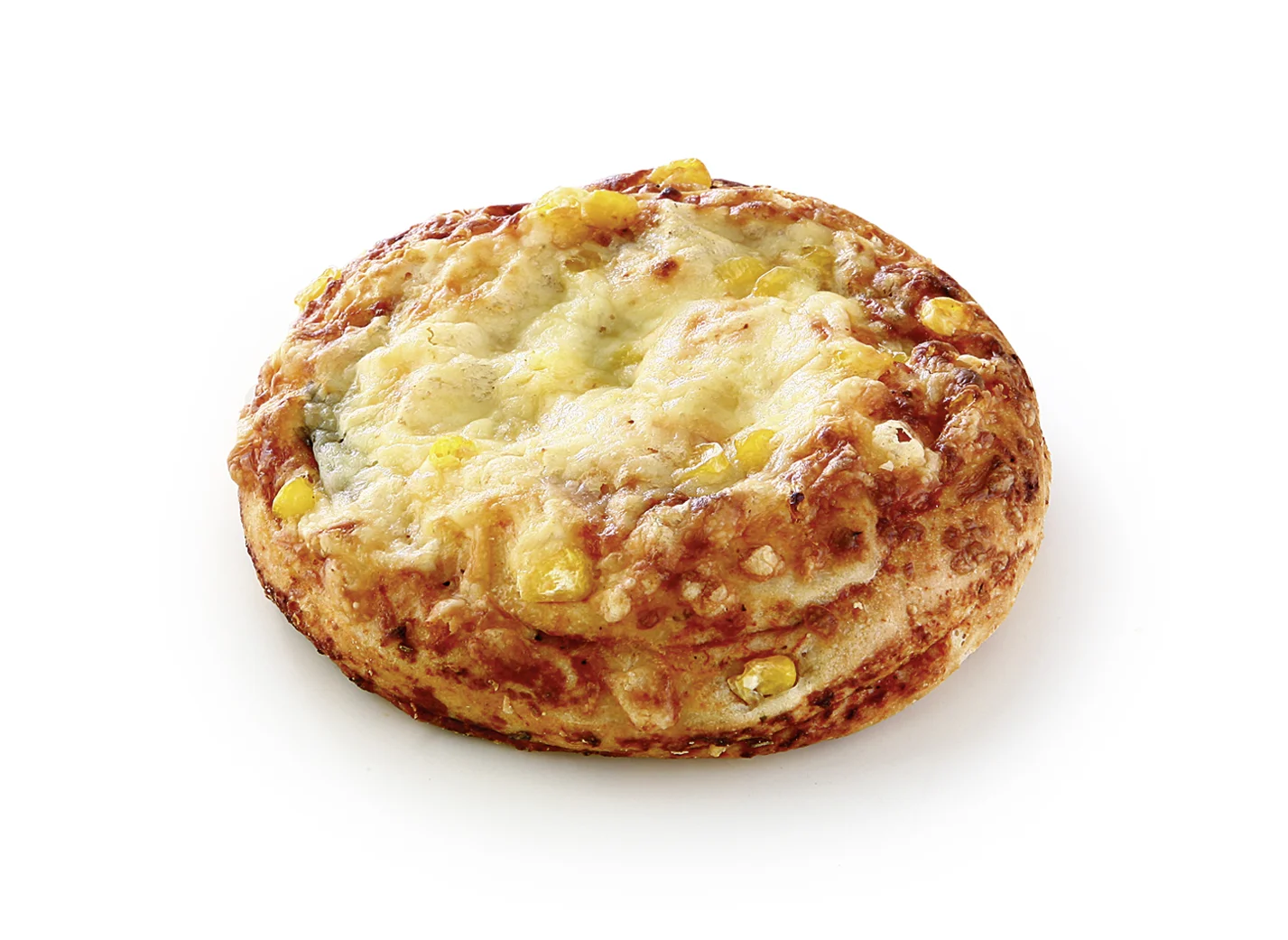 Pizza rolls mushrooms-corn Twisted wheat pastry with 6% mushrooms, 5% corn, gratinated with 11.9% gouda cheese/ Diameter: approx. 11cm