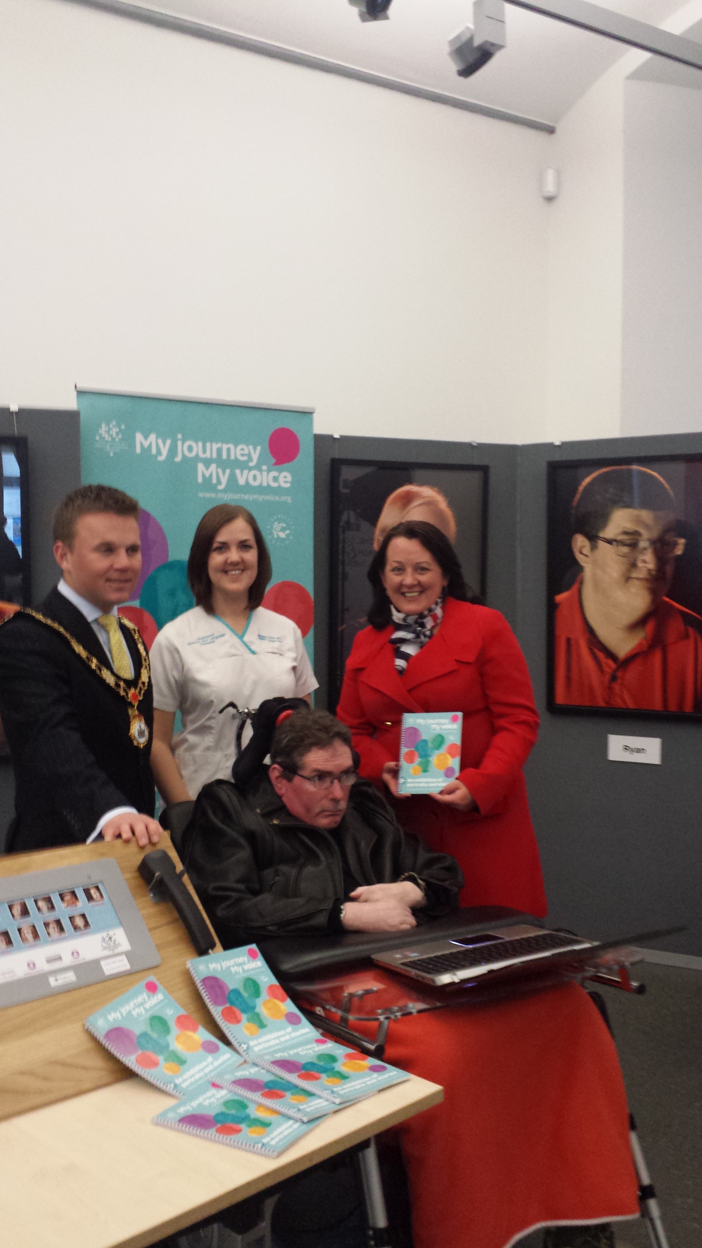 Neill with Paula Bradley MLA, Thomas Hogg, formerly Mayor of Antrim and Newtonabbey and Cathey Magee SLT