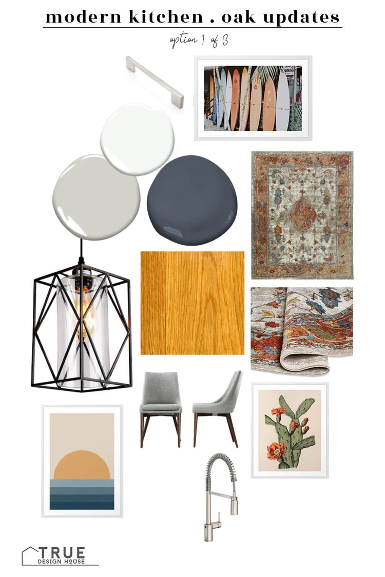 True Design House updating oak, modern kitchen oak updates. updating without painting ...