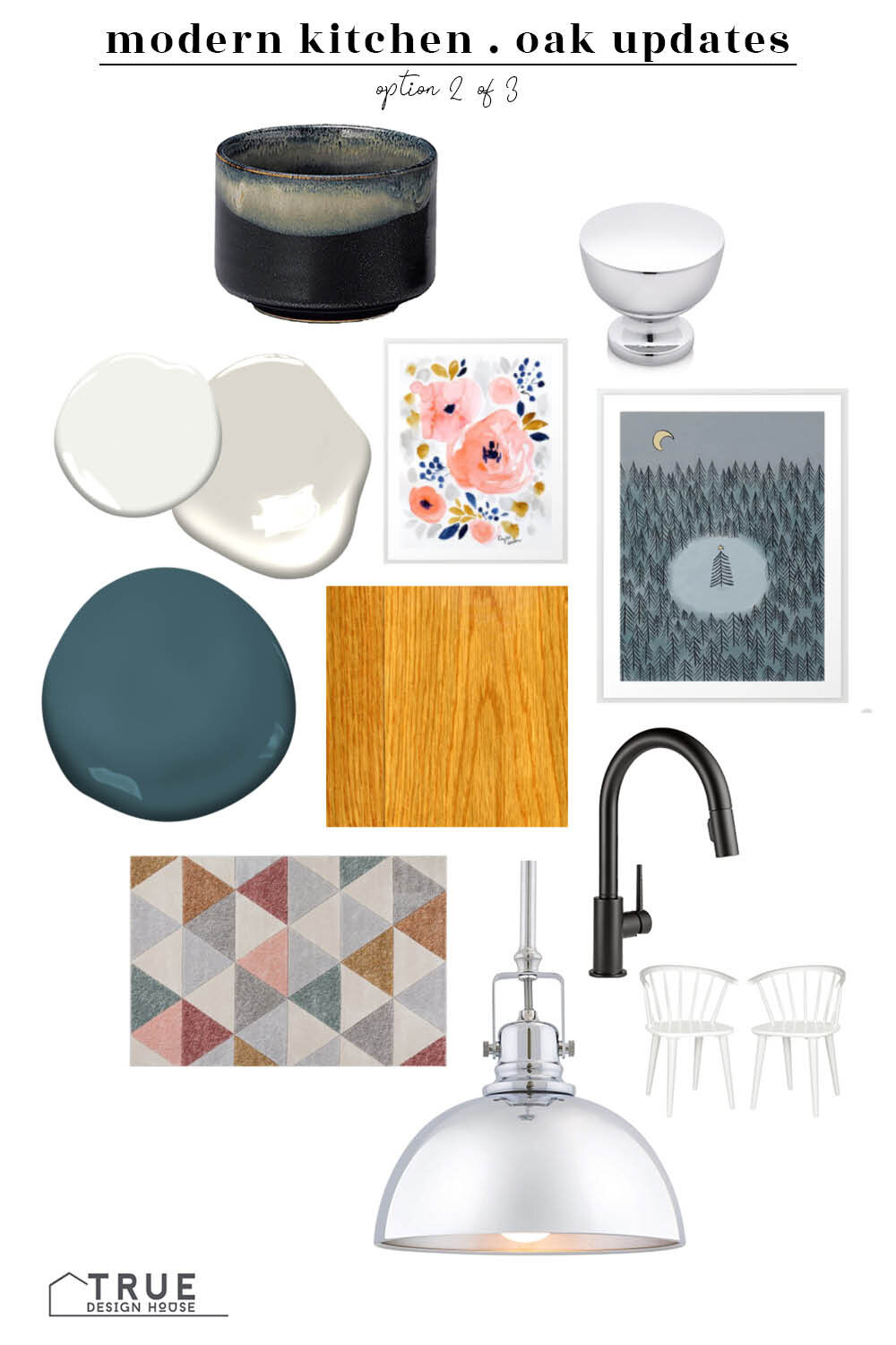 True Design House updating oak, modern kitchen oak updates. updating without painting ...