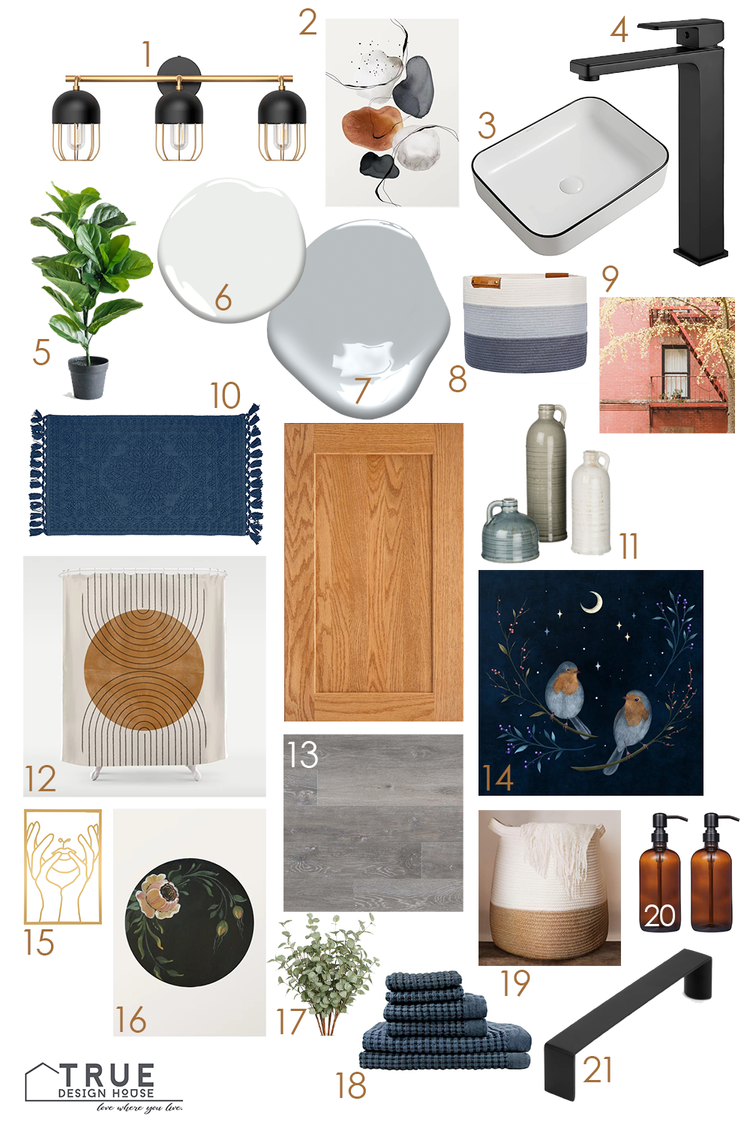 True Design House The 10 Easiest Updates for Honey Oak Bathrooms — True Design House
