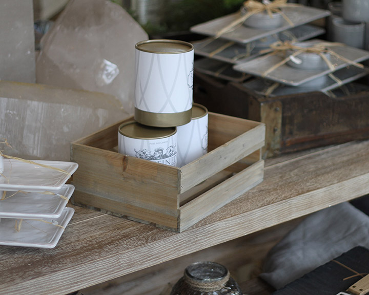 Pictured: Small Crate - Weathered Gray