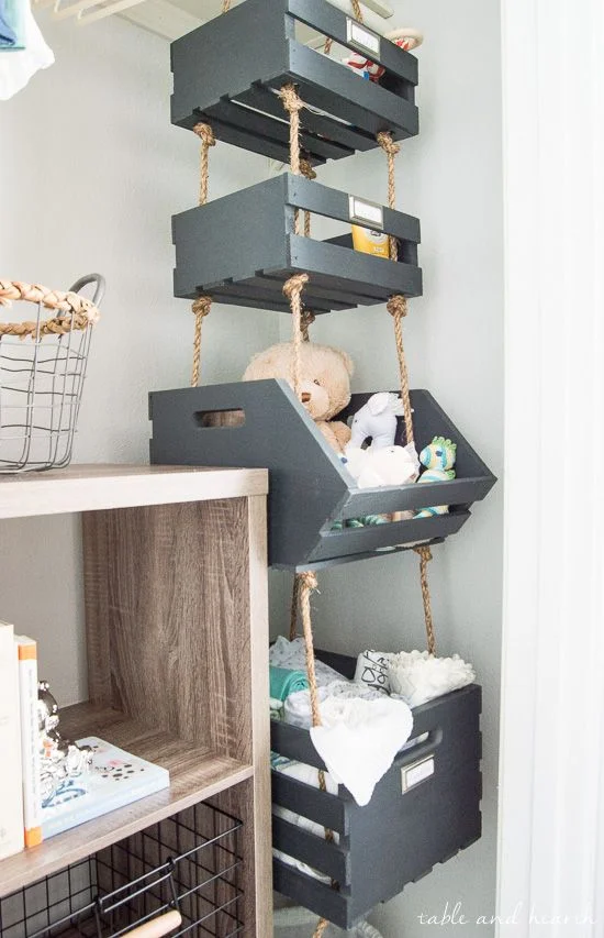 Hanging Closet Storage Crates by Table & Hearth