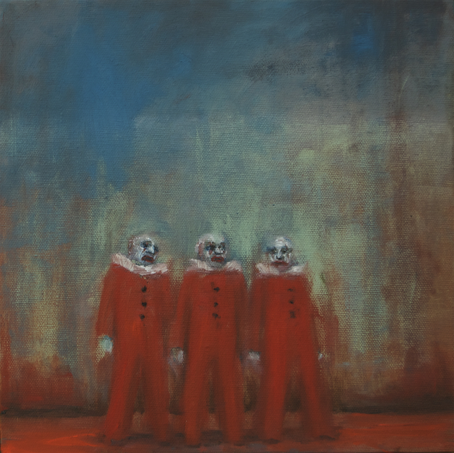 three in red (12" x 12")