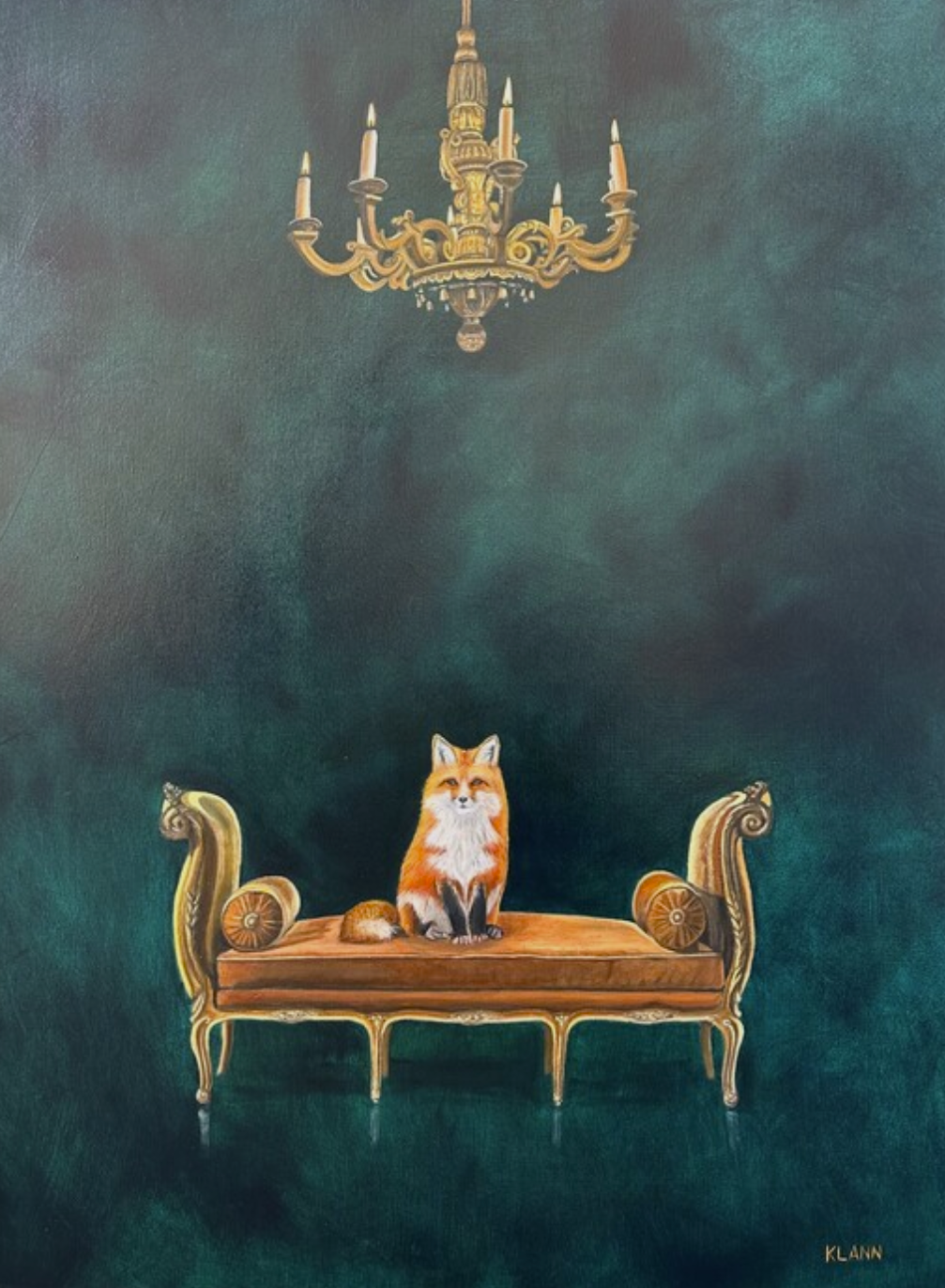 Louis XV and the Red Fox 36" x 36" oil on canvas