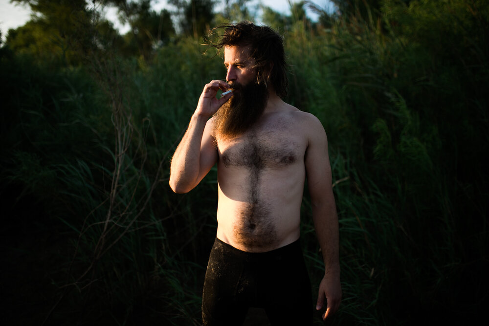 male boudoir photo ideas male boudoir lumberjack sexy beard axe shirtless swimming river cigarette