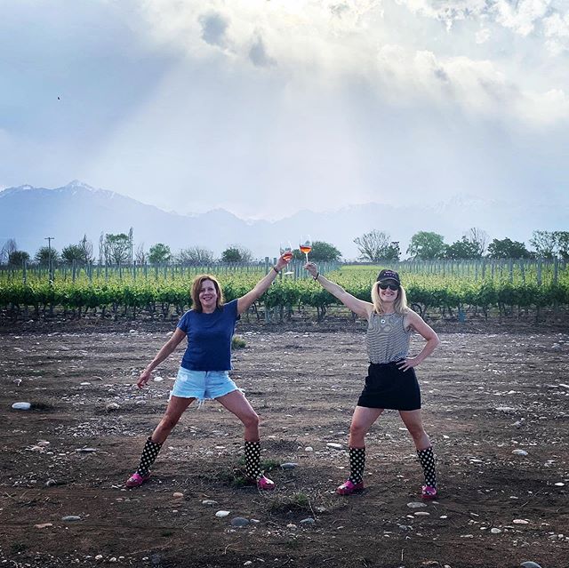 Happy place! Feliz! Center of our vineyard /home. .
.
.
Two loco chicas buy a vineyard in Argentina. . and you know the rest! ❤️🤸&zwj;♀️
.
.
.

Media Luna means #halfmoon and #cartwheel in Spanish. We make #wine and help people #celebrate #celebrate