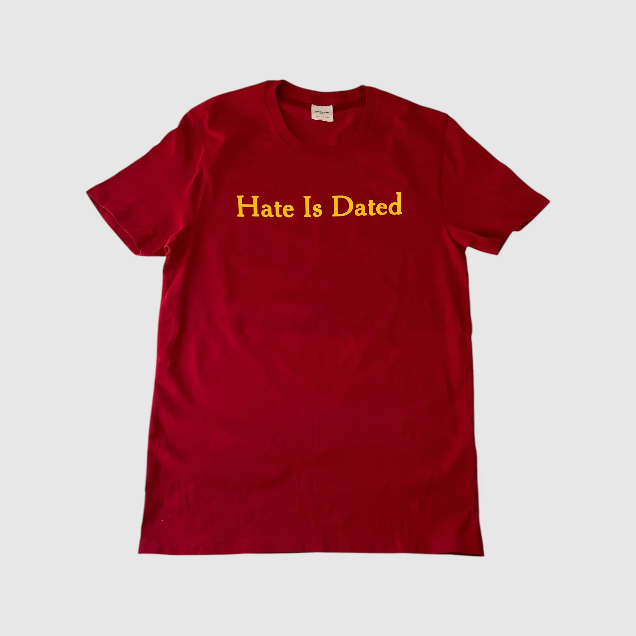 Hate IS dated T shirt laying flat.JPG