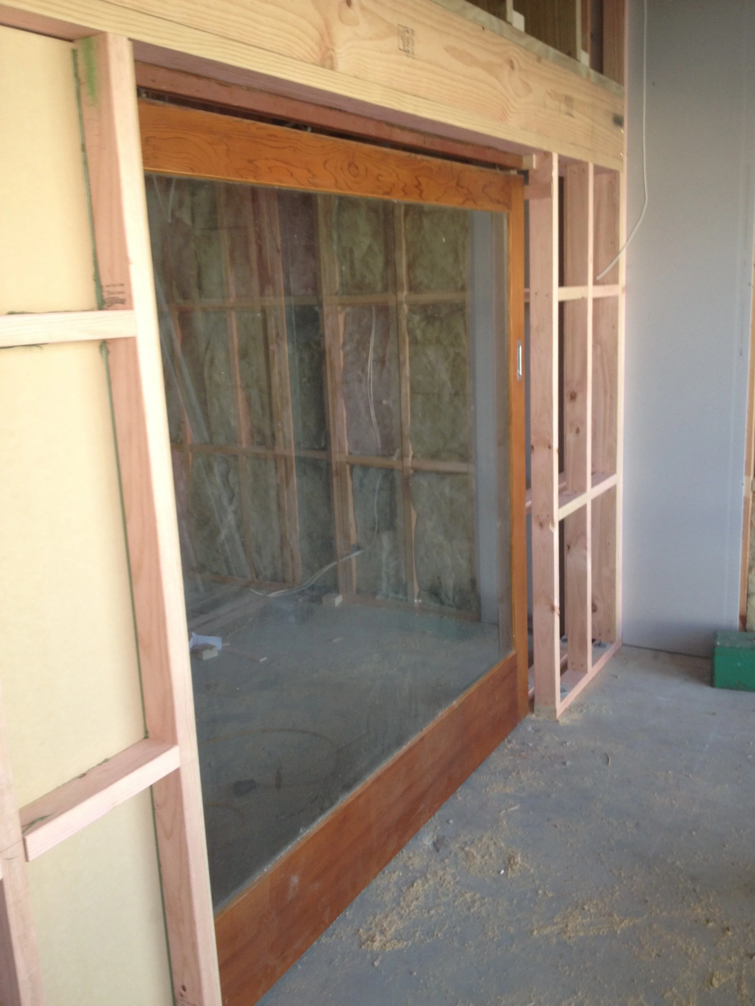 Second stage done, wall and door in!