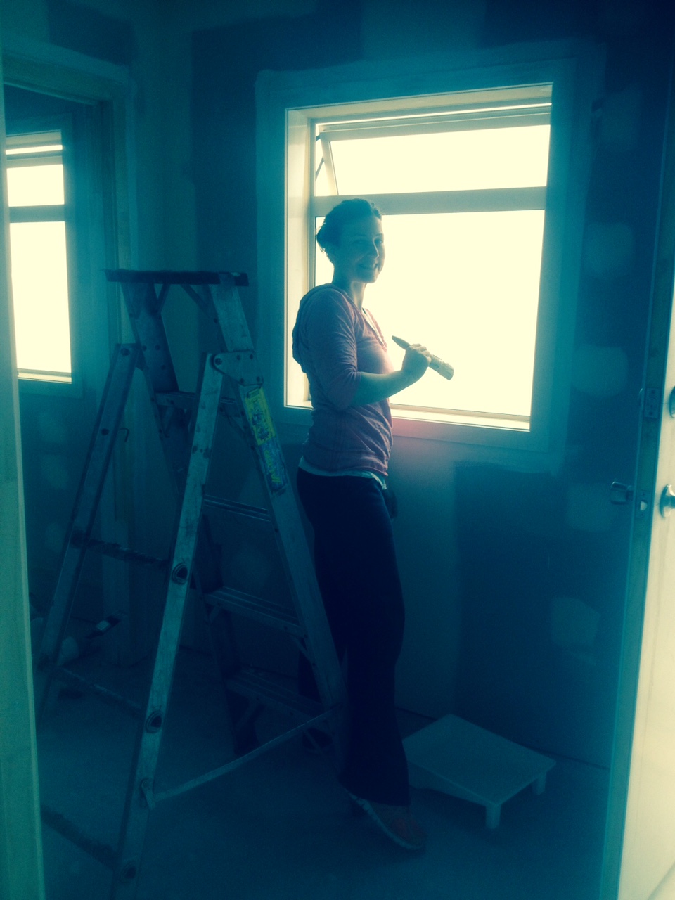 Dani, painting the back entrance area