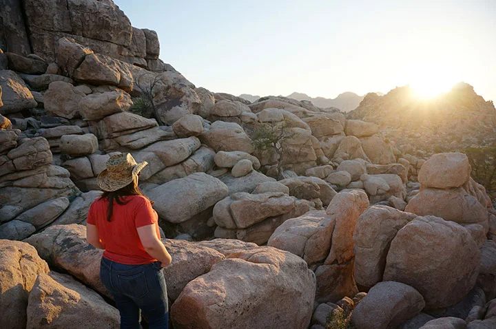 Hidden Valley Nature Trail is spectacular at sunset in Joshua Tree National Park. Photo by Lindsay Hollinger.