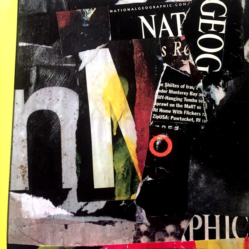 8 x 8" mixed-media collage on canvas