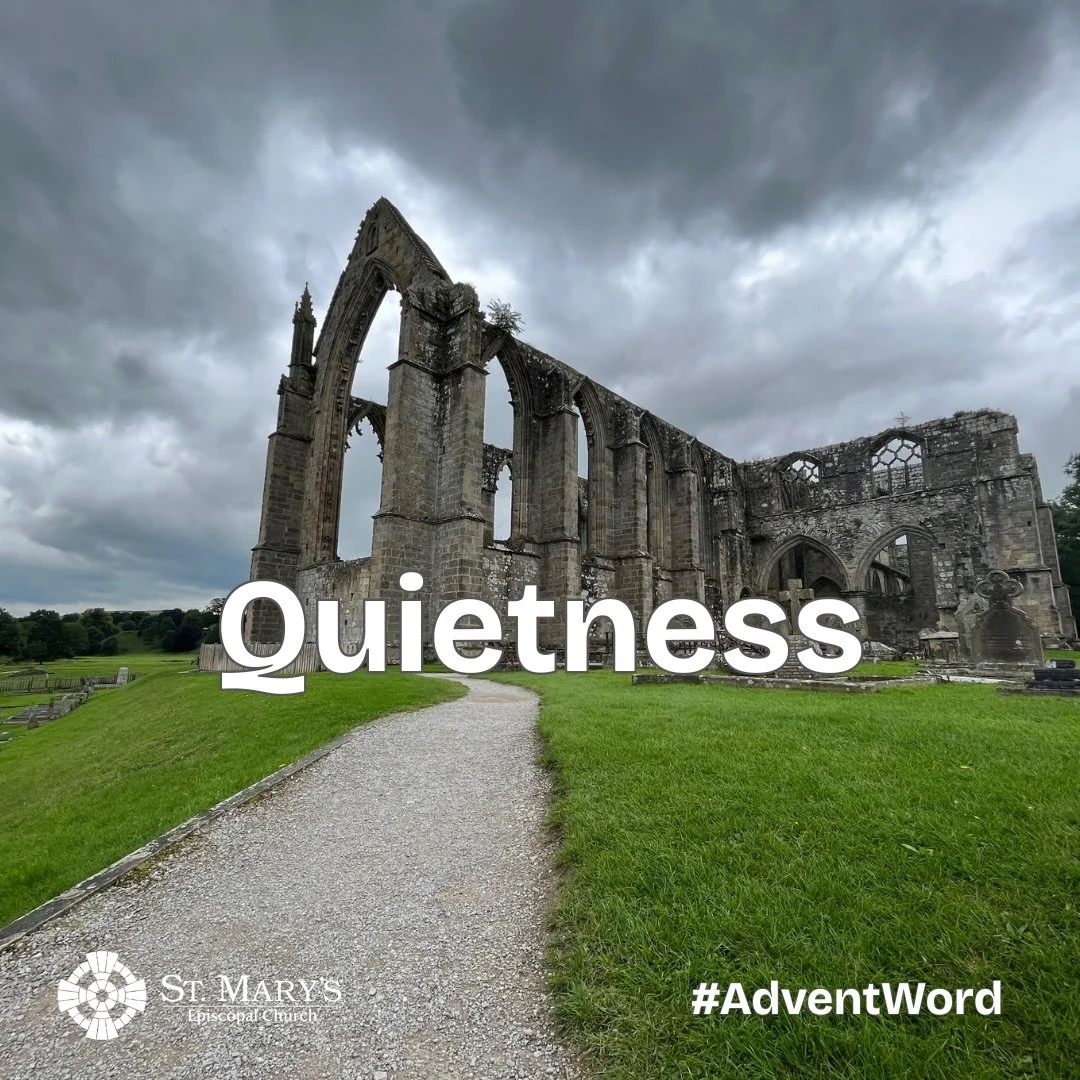 Wednesday&rsquo;s #AdventWord 

Quietness brings me back to the old hymn &ldquo;Blessed Quietness, Holy Quietness.&rdquo; I sang it as a kid without really knowing what I was singing. Now I view quietness as a rare and holy gift. The world can be so 