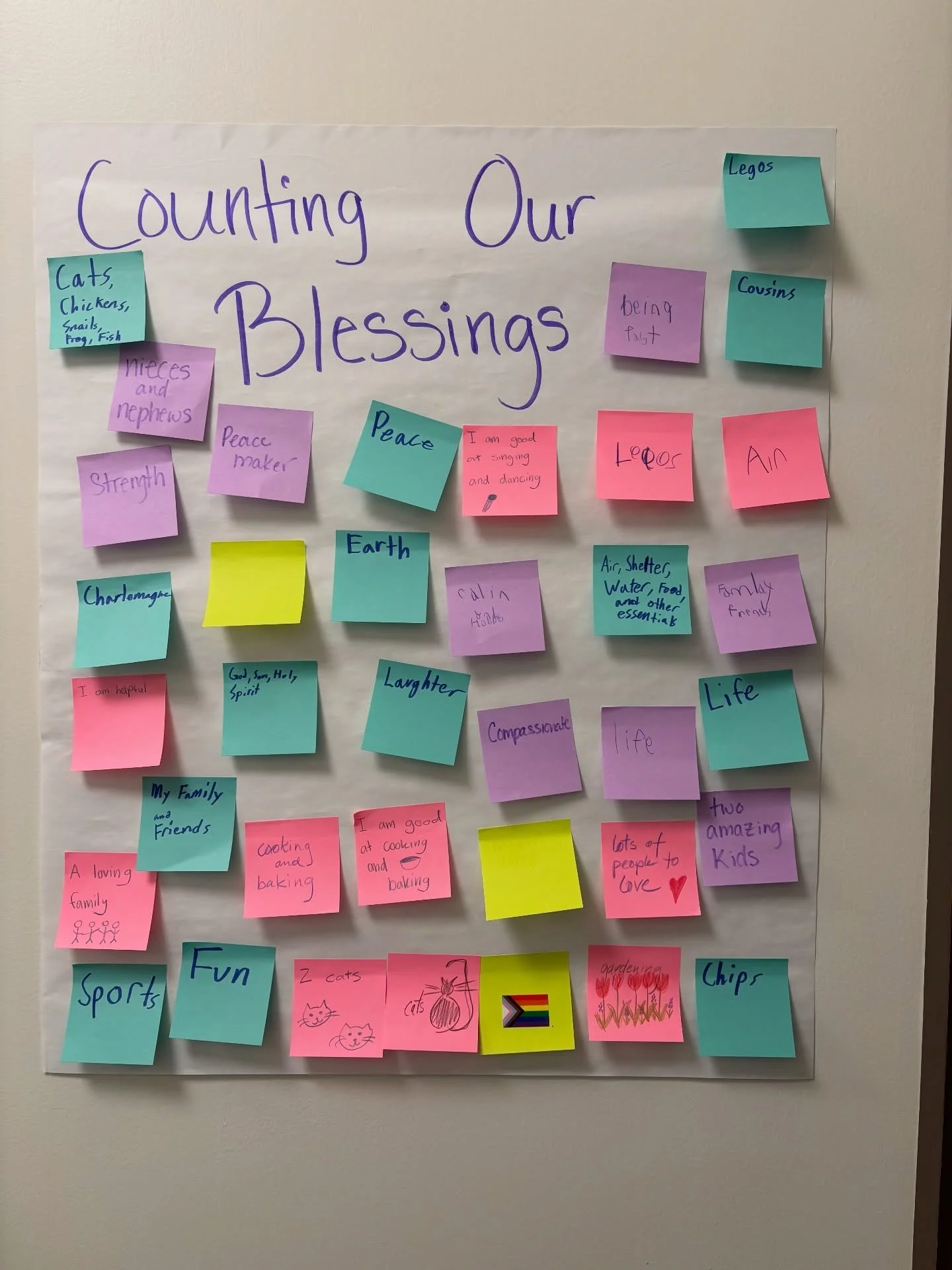 &ldquo;I will bless you and make your name great, so that you will be a blessing.&rdquo; Genesis 12:2b

On Sunday the 4th-6th grade Sunday school class examined God&rsquo;s covenant with Abram. We talked about what we have been blessed with and how w