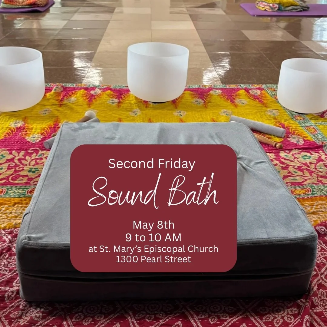 Second Friday Sound Bath
Friday, May 8, 9-10 AM in Berktold Hall

A sound bath is a deeply immersive, meditative experience where participants are bathed in therapeutic sound waves from instruments like singing bowls, chimes, shakers, and voice. Allo
