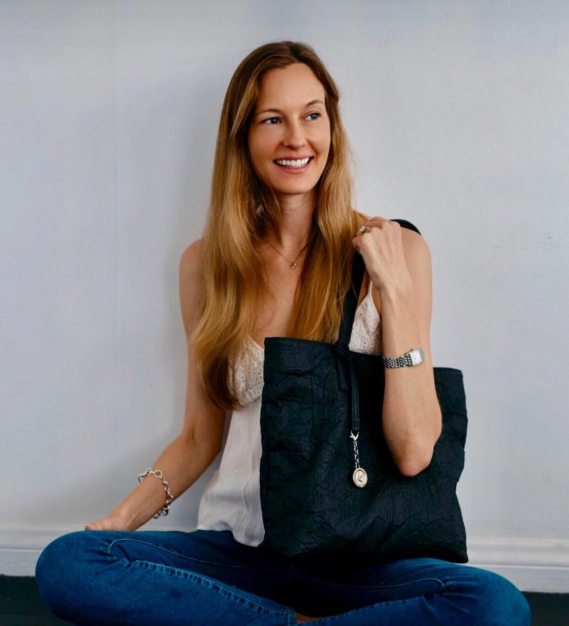 Helga Douglas created a line of luxury, vegan, handbags that are handcrafted in LA