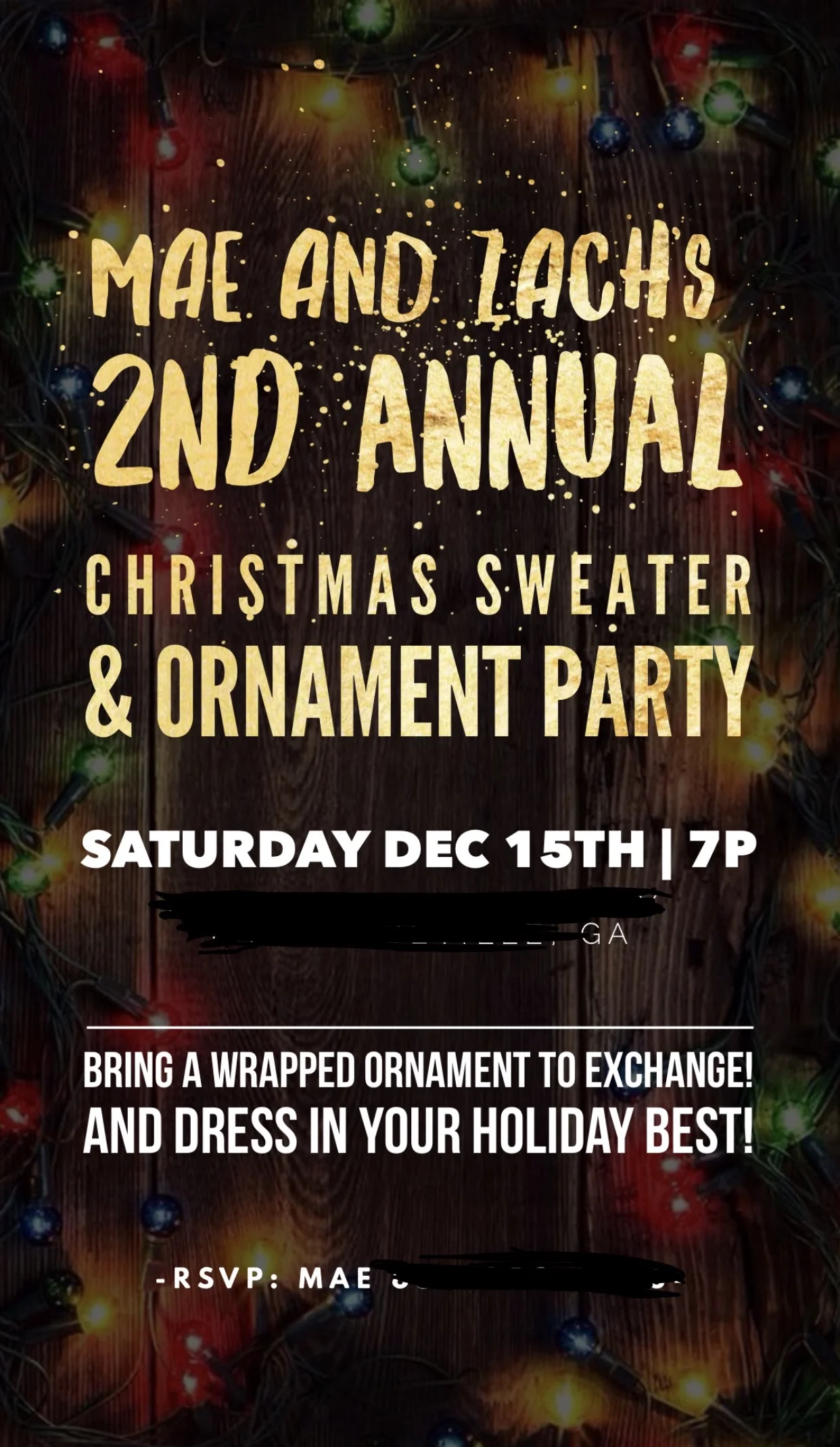 The invite was so easy. I found a wallpaper on Google and added text over it using the app called WordSwag.