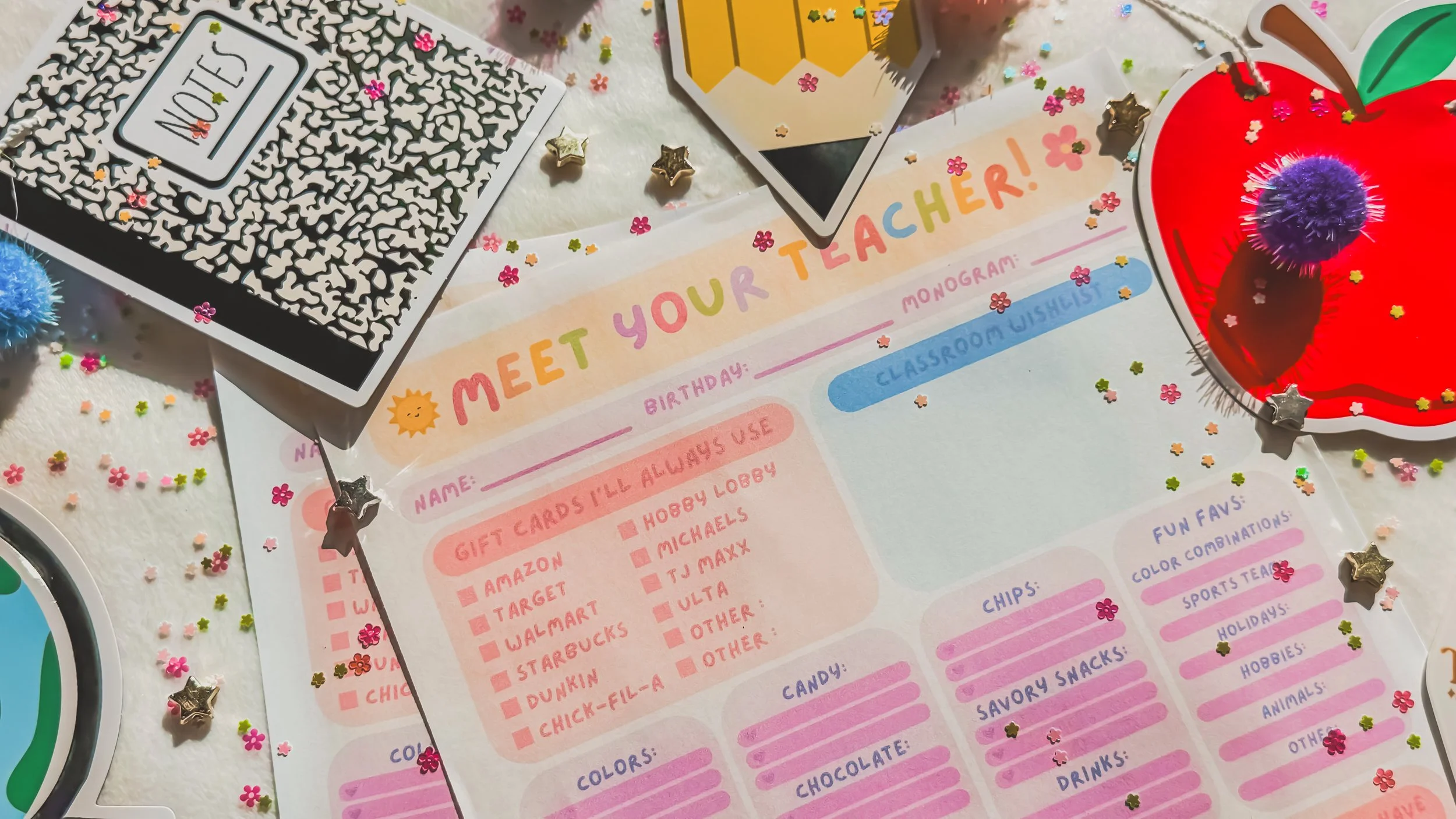 All About My Teacher free Printable
