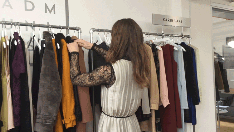 A behind-the-scenes moment during our recent shoot with dancer-turned-designer Karie Laks at Fall market. Check out our full studio visit with The Style Line here.