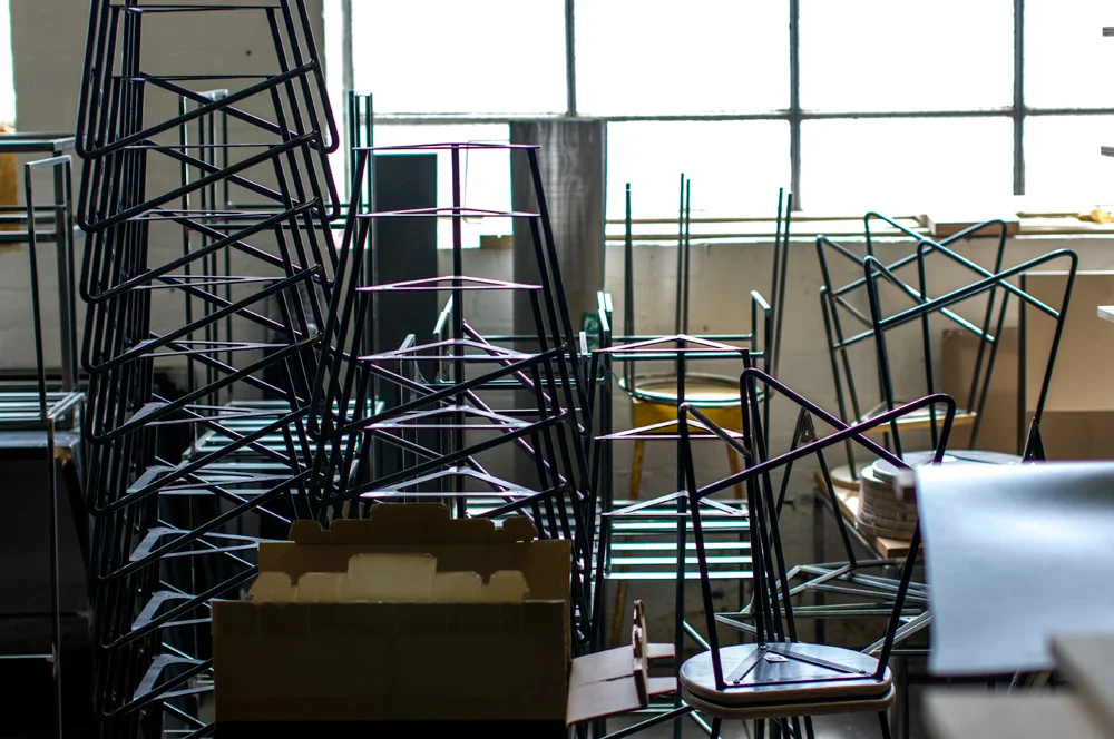 Seats in the making. Photo by Susan Fitzgerald.